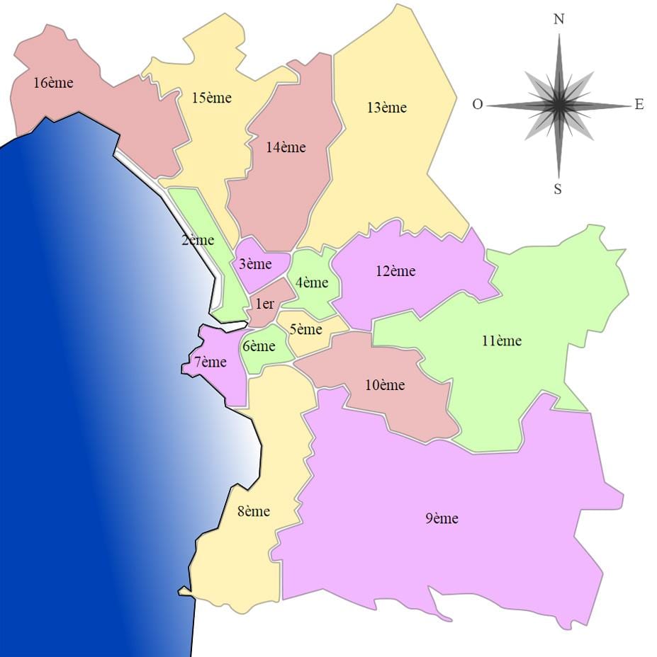 harta e Marsejë arrondissement