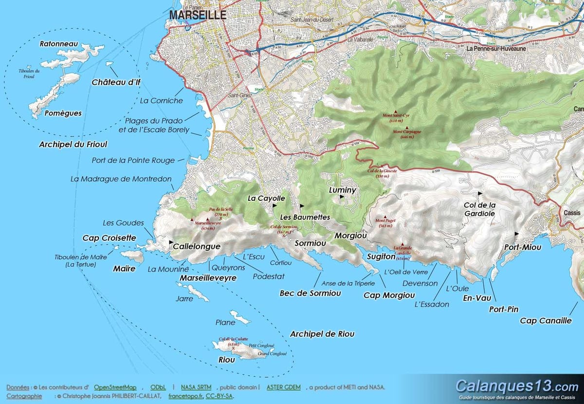 gjeografike harta e Marsejë