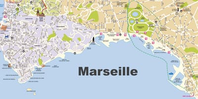 Marsejë plazhet hartë